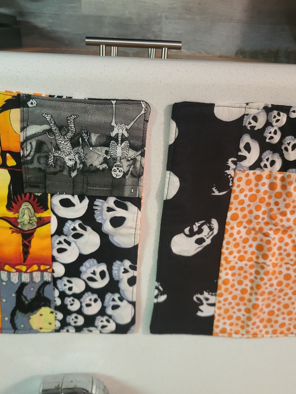 Halloween Handmade Kitchen Potholder Basket Liners Set of 2